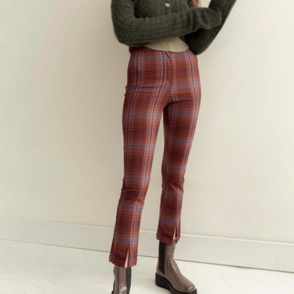 Urban Outfitters Brown and Blue Cropped Ankle Pants